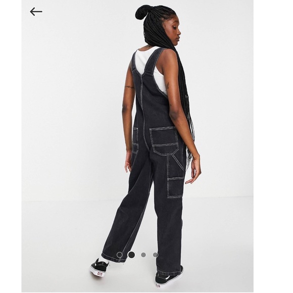 Topshop carpenter overalls in washed black US 12 - Picture 3 of 6